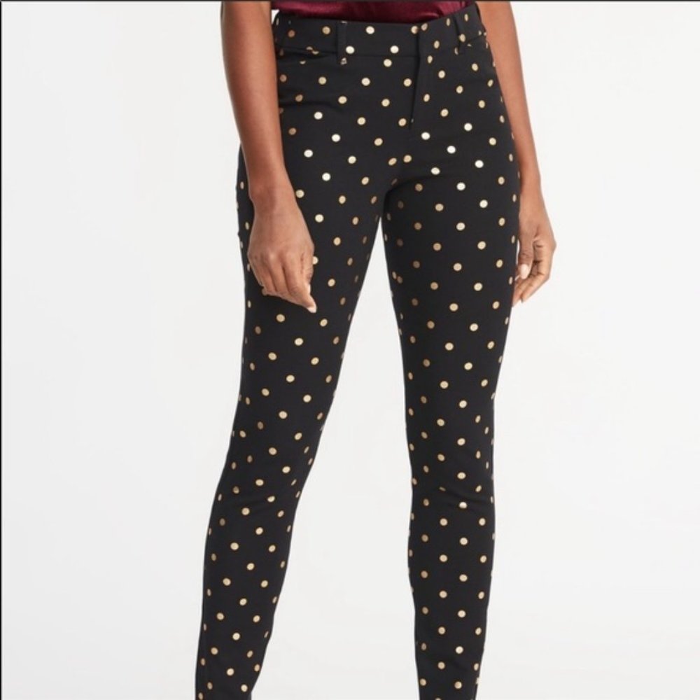 Black with Gold Foil Dots Pixie Pants